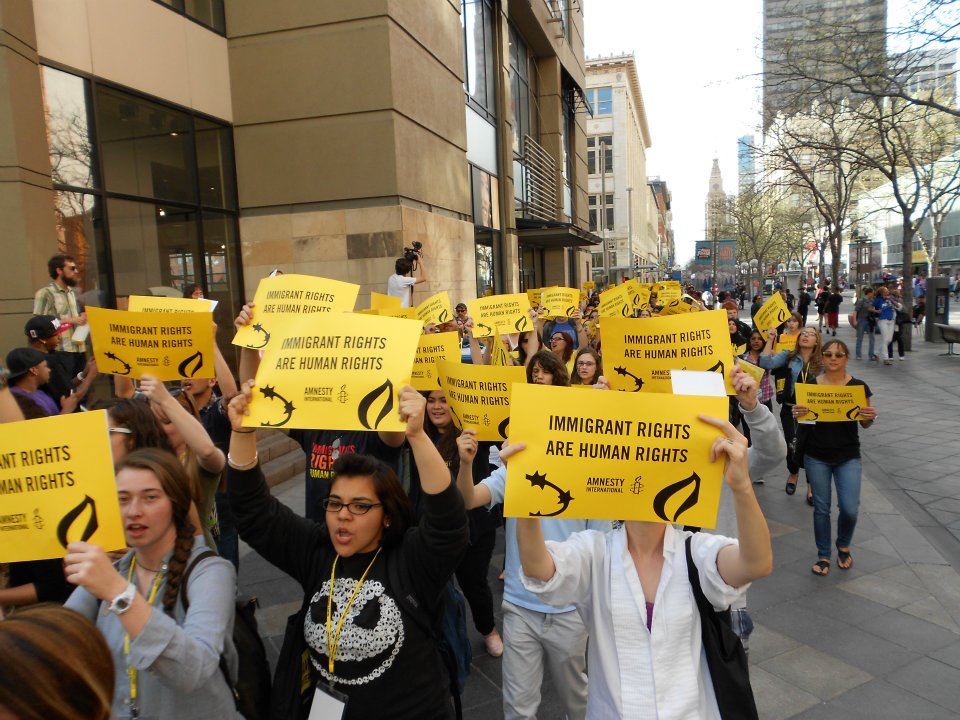 I guess this is a start. Amnesty International rally, Colorado state Capital.
