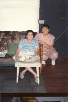 My grandmother and I,  celebrating my 15th birthday. 